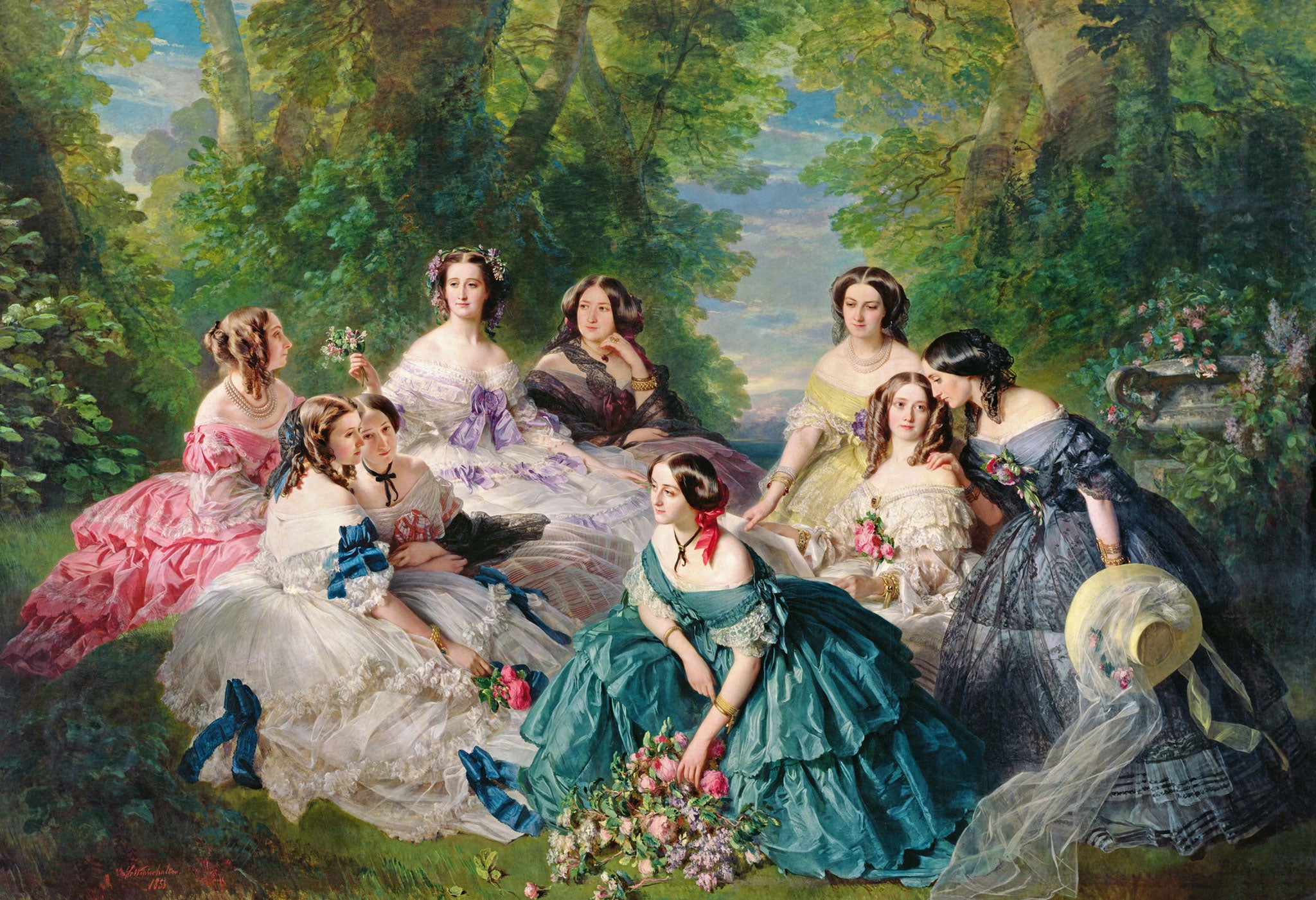 a Franz Xaver Winterhalter painting : Empress Eugénie Surrounded By Her Ladies In Waiting