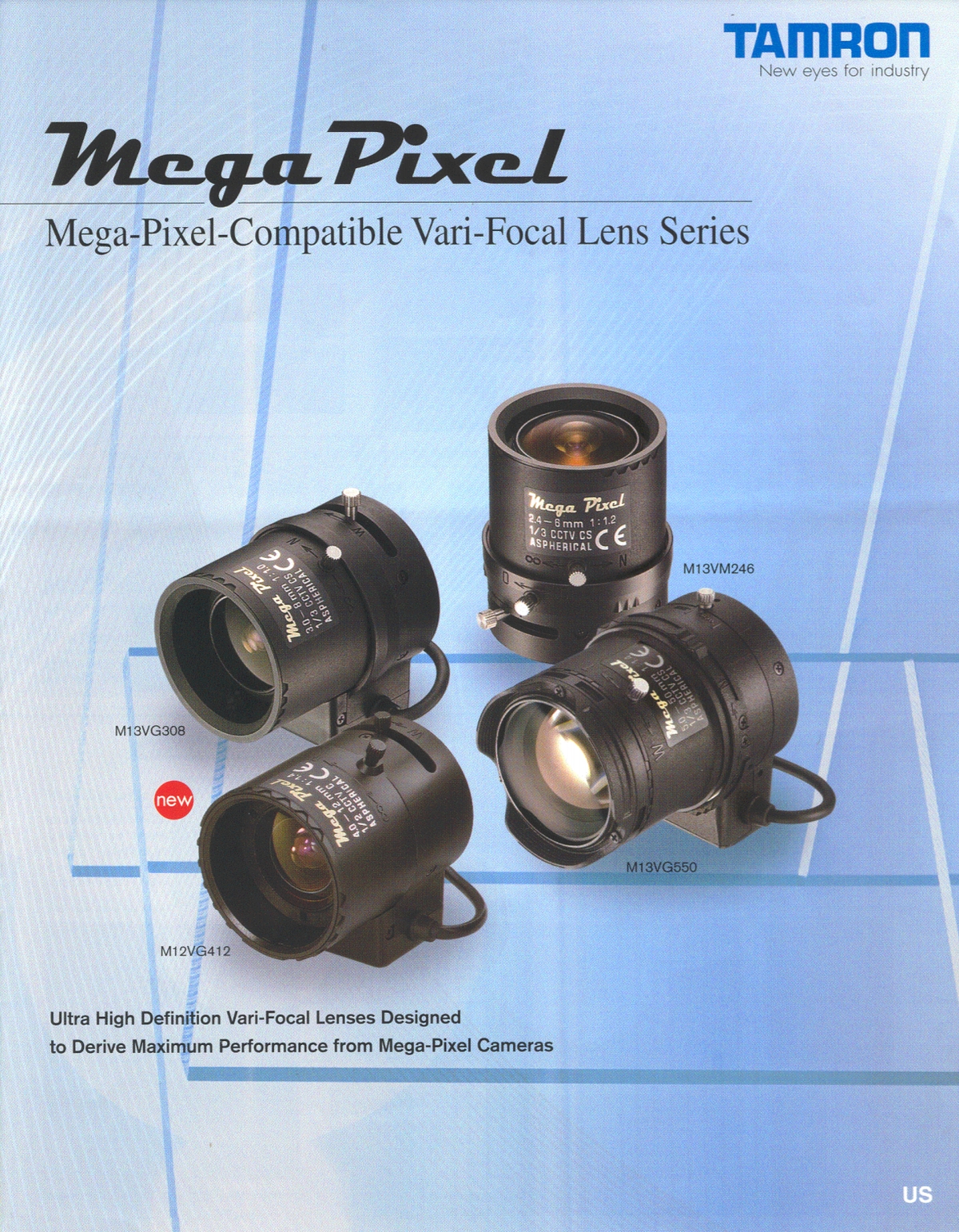 a Tamron promo pamphlet : Mega Pixel [ Mega-Pixel-Compatible Vari-Focal Lens Series ]