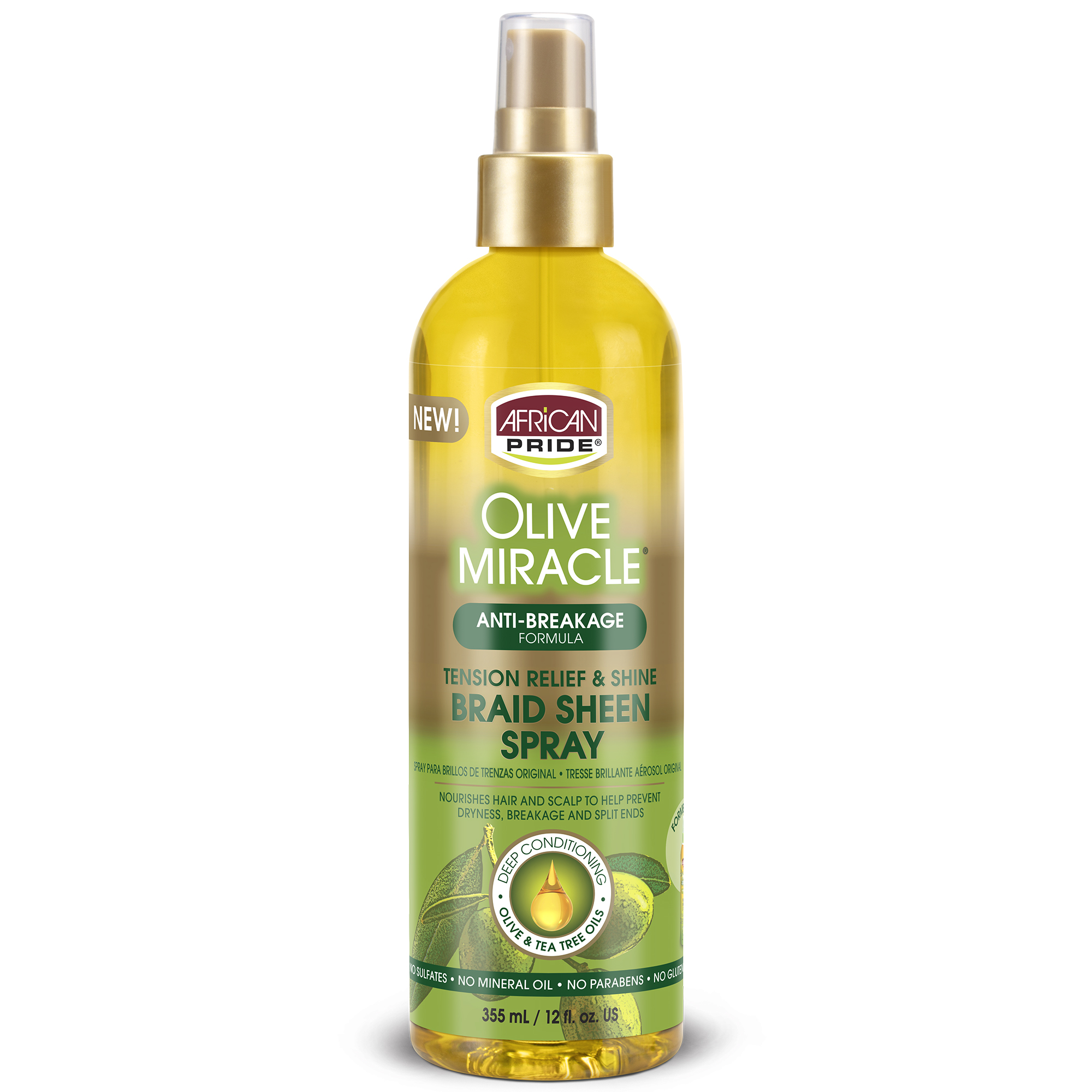 African Pride Olive Miracle Braid Sheen Spray : Tension Relief And Shine