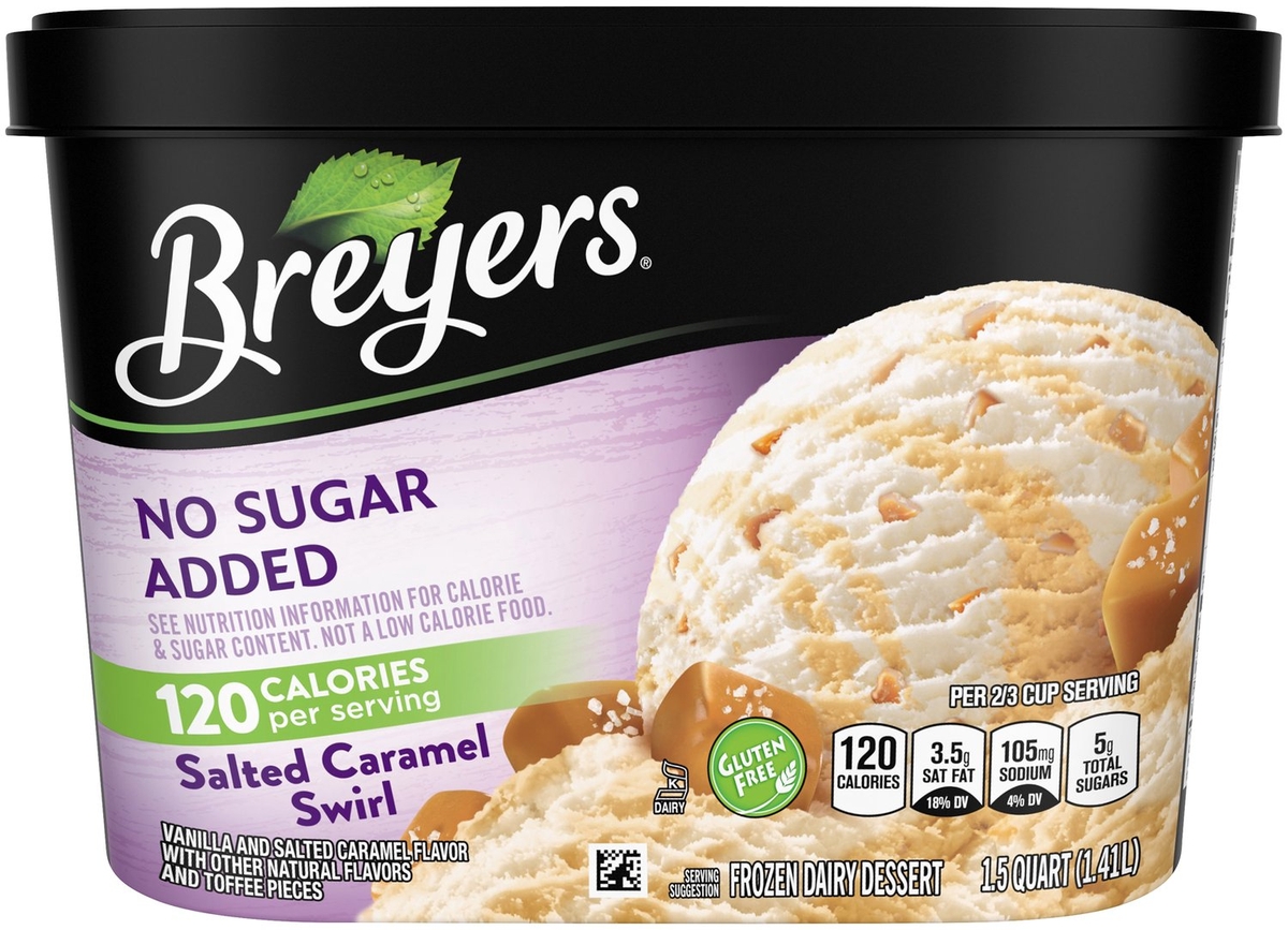 Breyers Frozen Dairy Dessert : Salted Caramel Swirl [ No Sugar Added ]