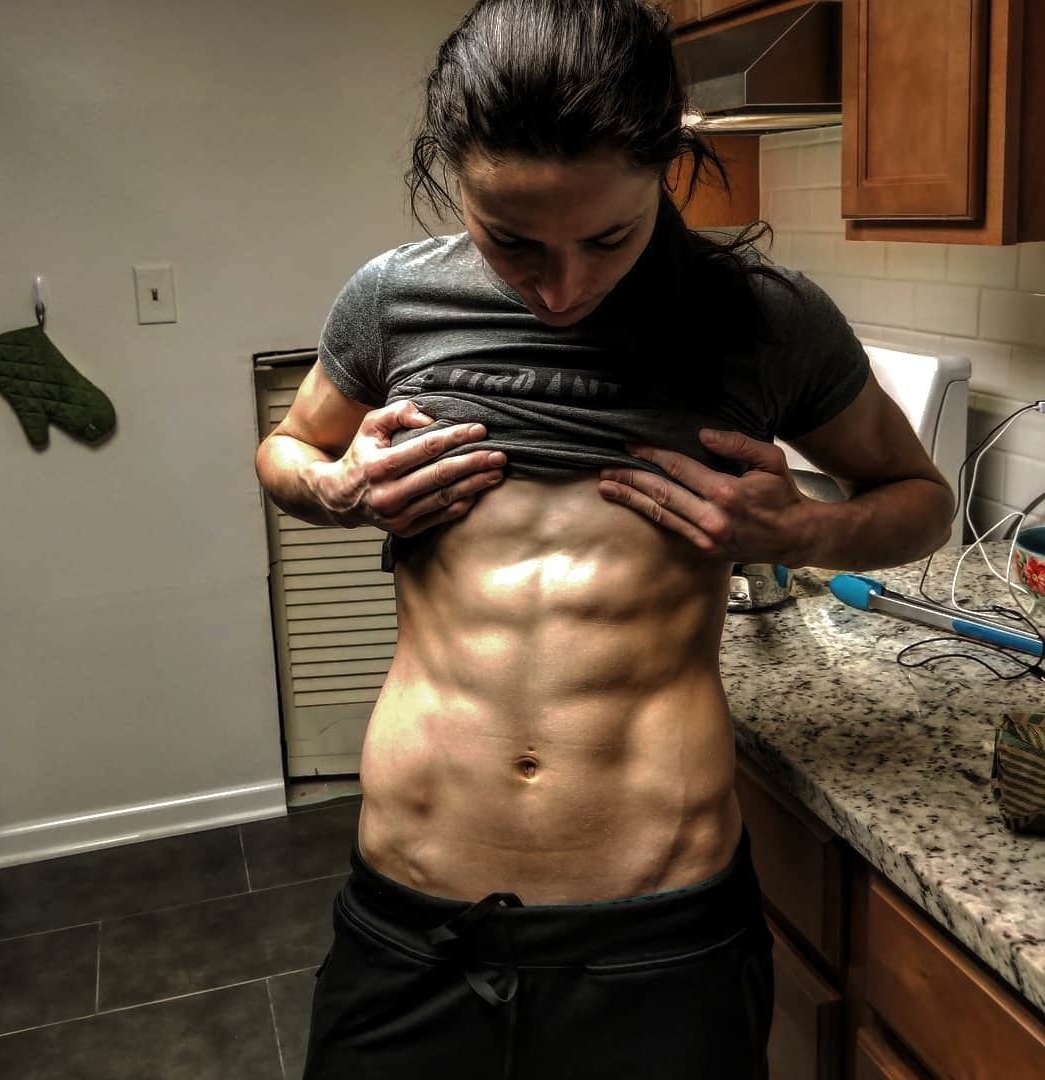 Maryna Moroz showing her belly