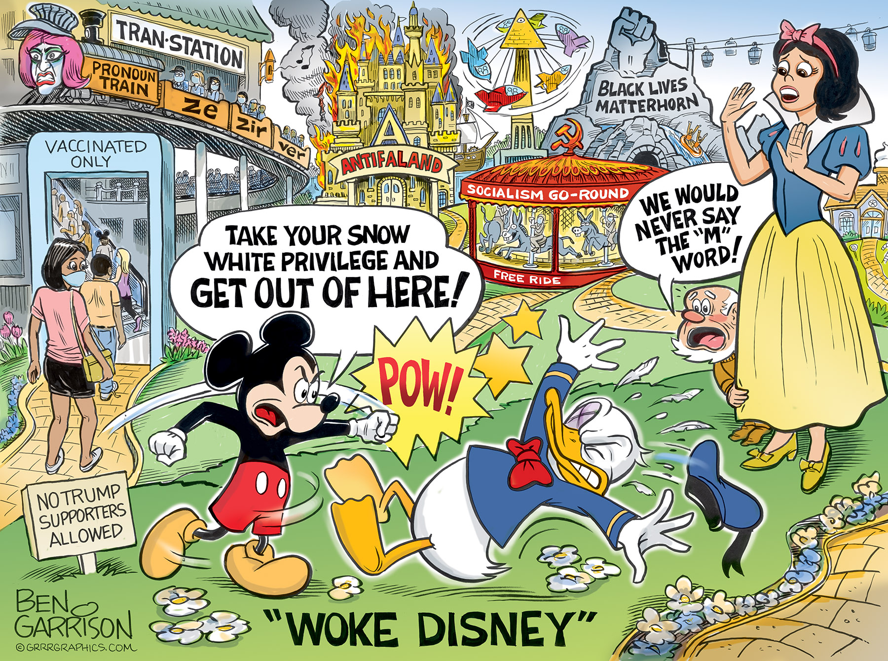 a Ben Garrison illustration : Woke Disney