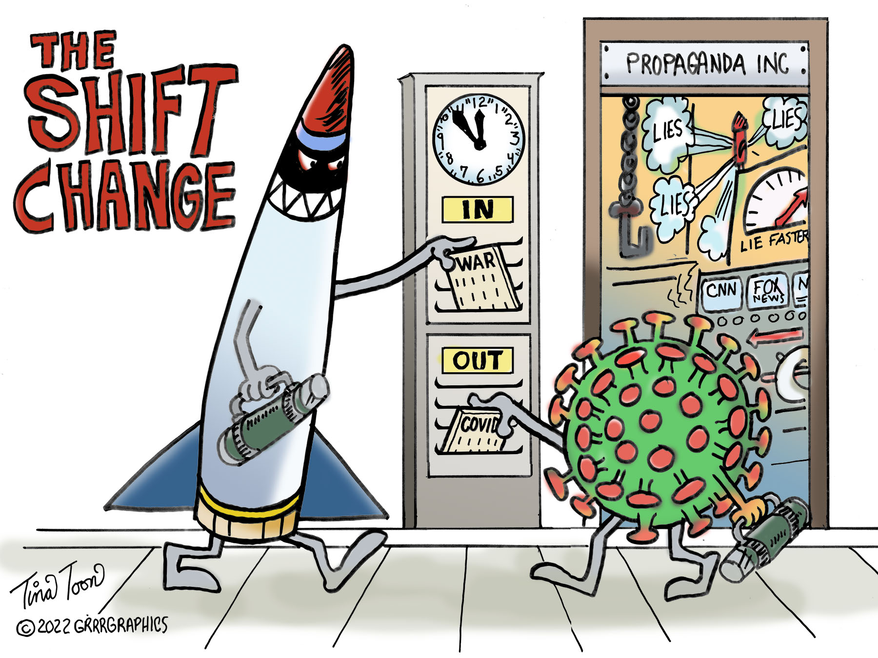 a Ben Garrison illustration : The Shift Change