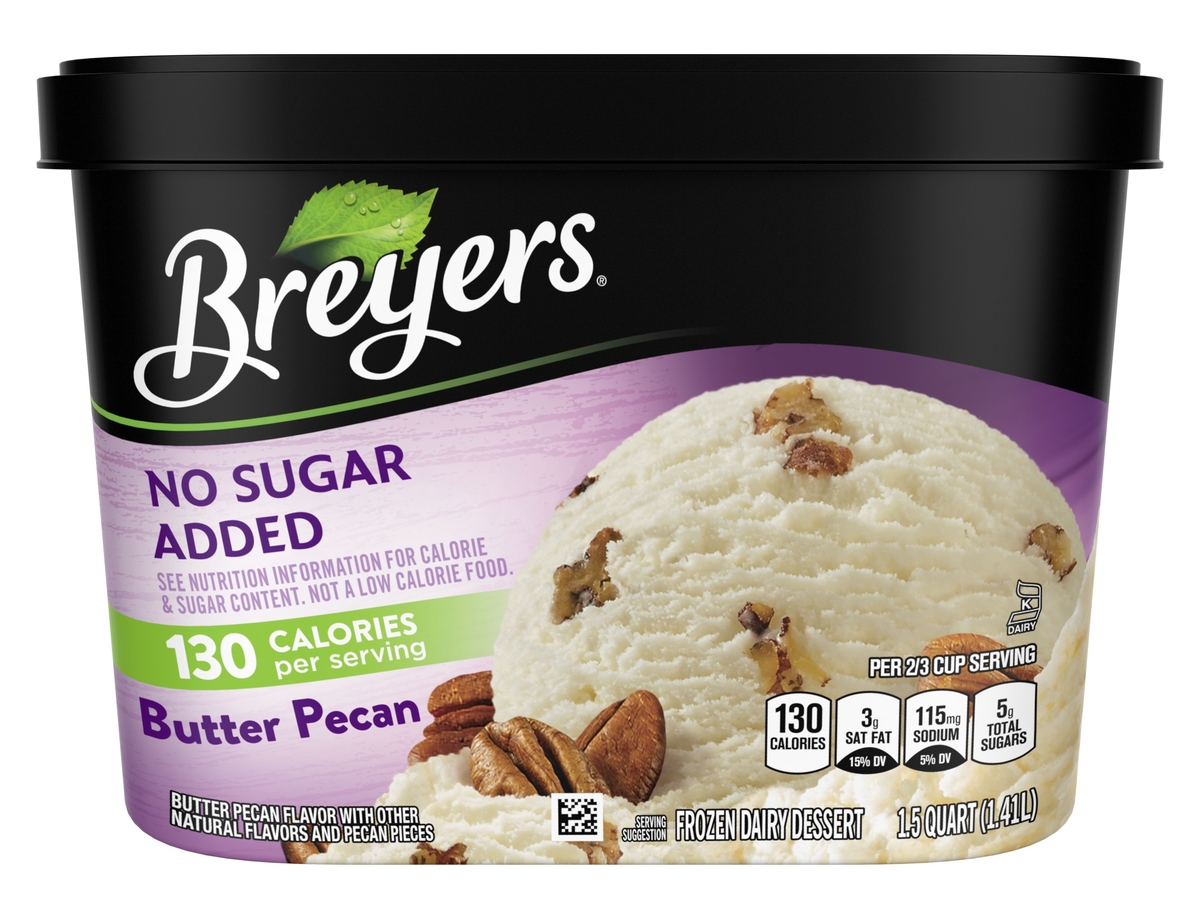 Breyers Frozen Dairy Dessert : Butter Pecan [ No Sugar Added ]