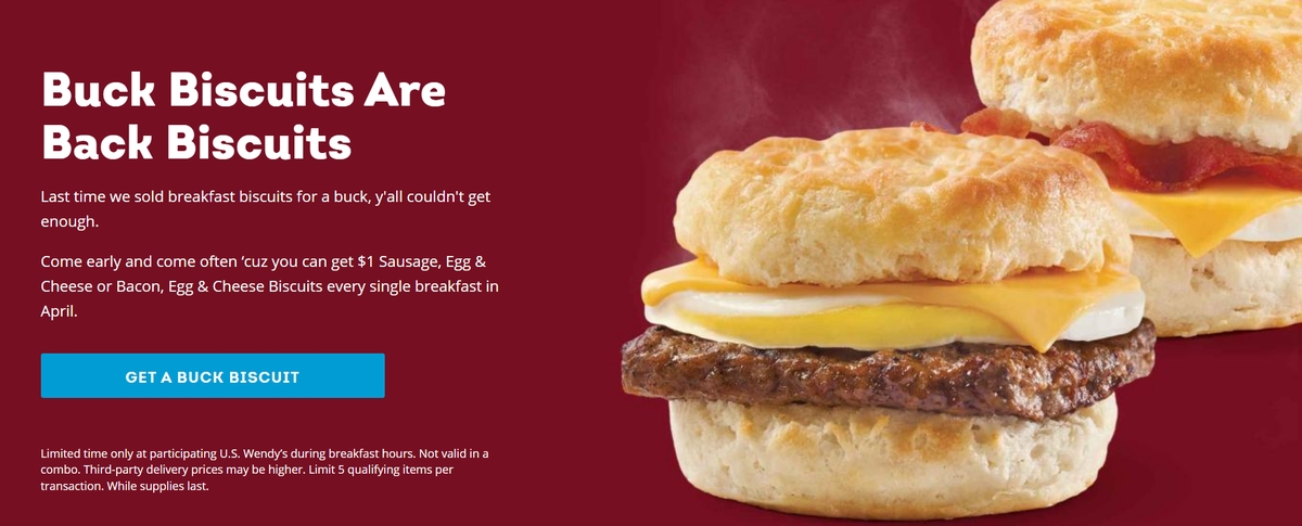 promo : Wendy's Buck Biscuits