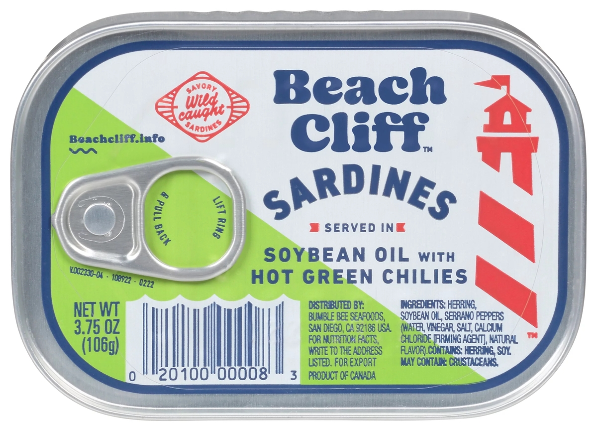 Beach Cliff Sardines [ In Soybean Oil With Hot Green Chilies ]