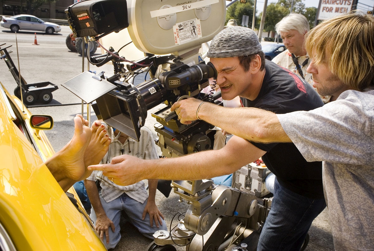 Quentin Tarantino filming Rosario Dawson's feet