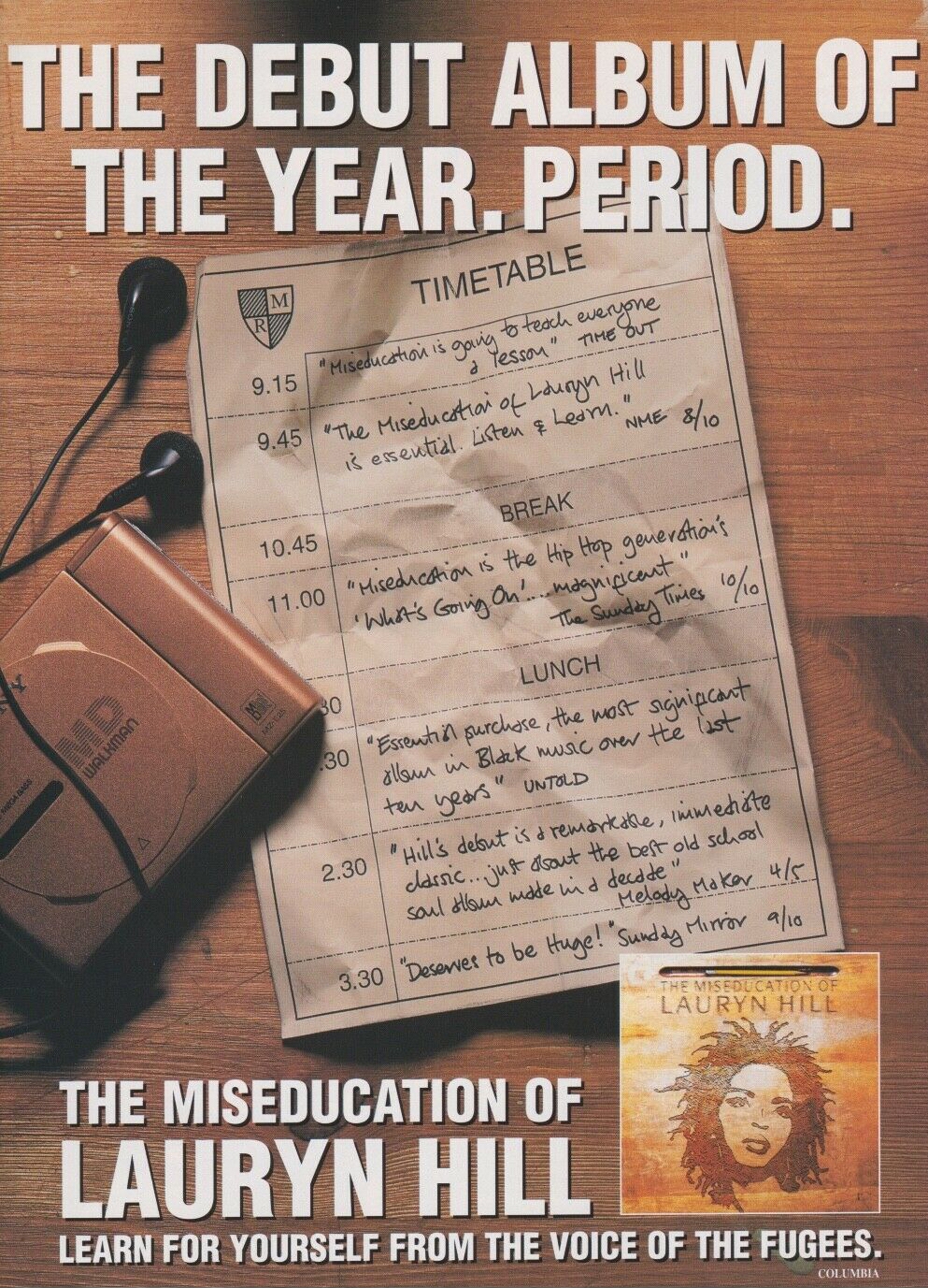 a promo for The Miseducation Of Lauryn Hill