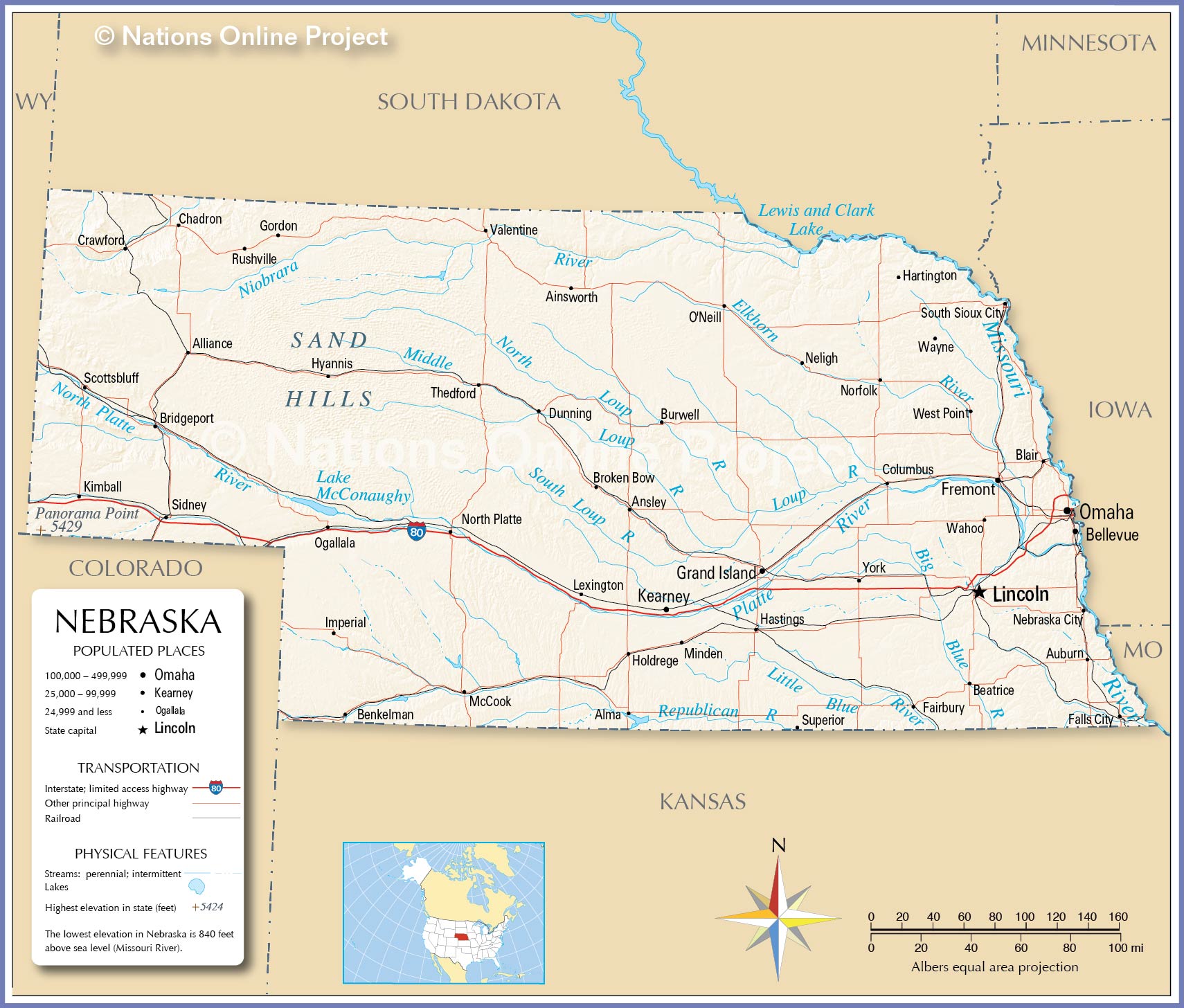 a map of Nebraska