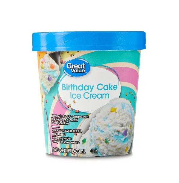 Great Value Ice Cream : Birthday Cake