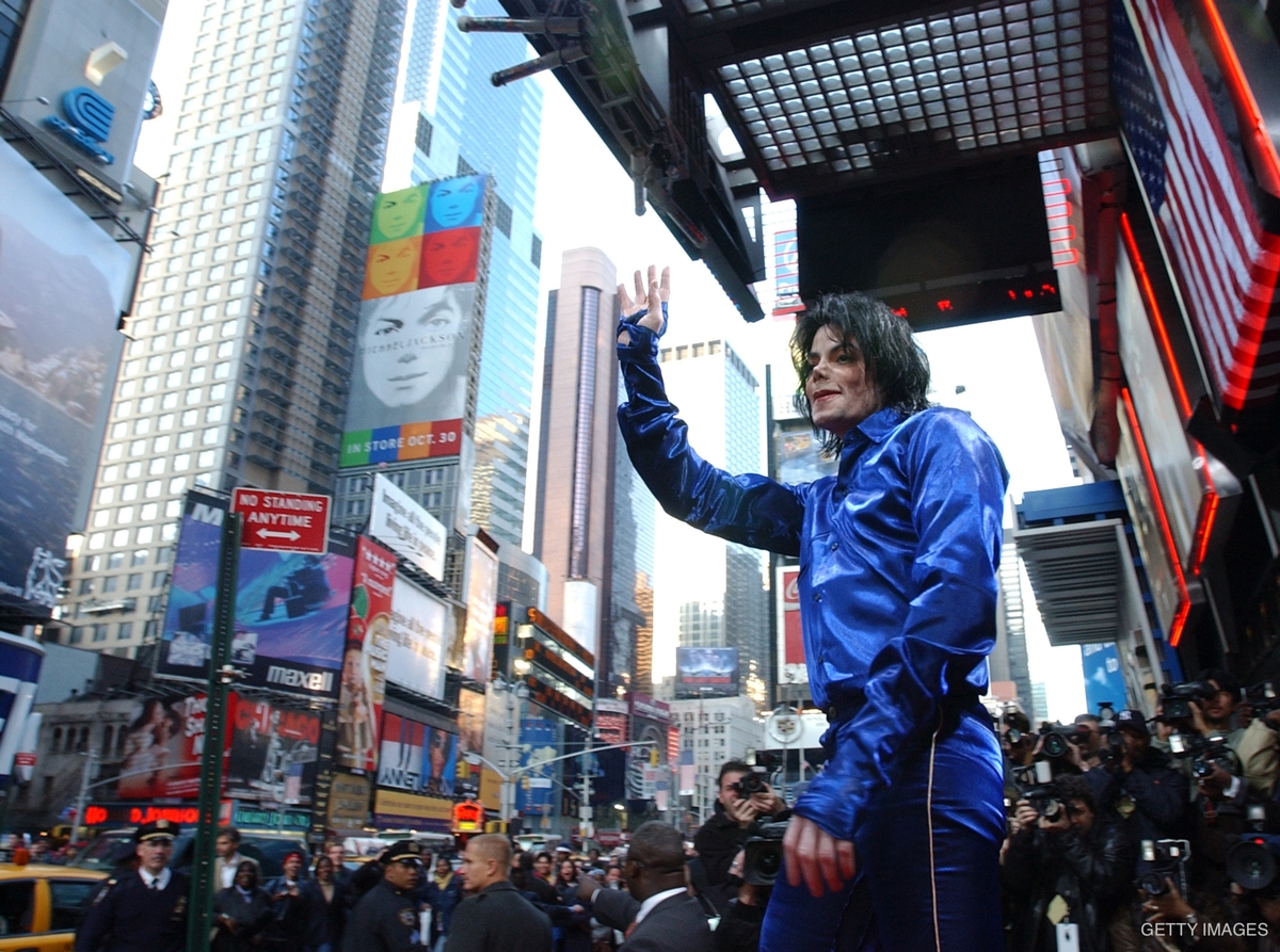 Michael Jackson at Times Square in Manhattan