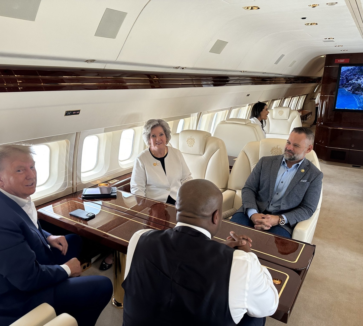 the inside of Donald Trump's private jet