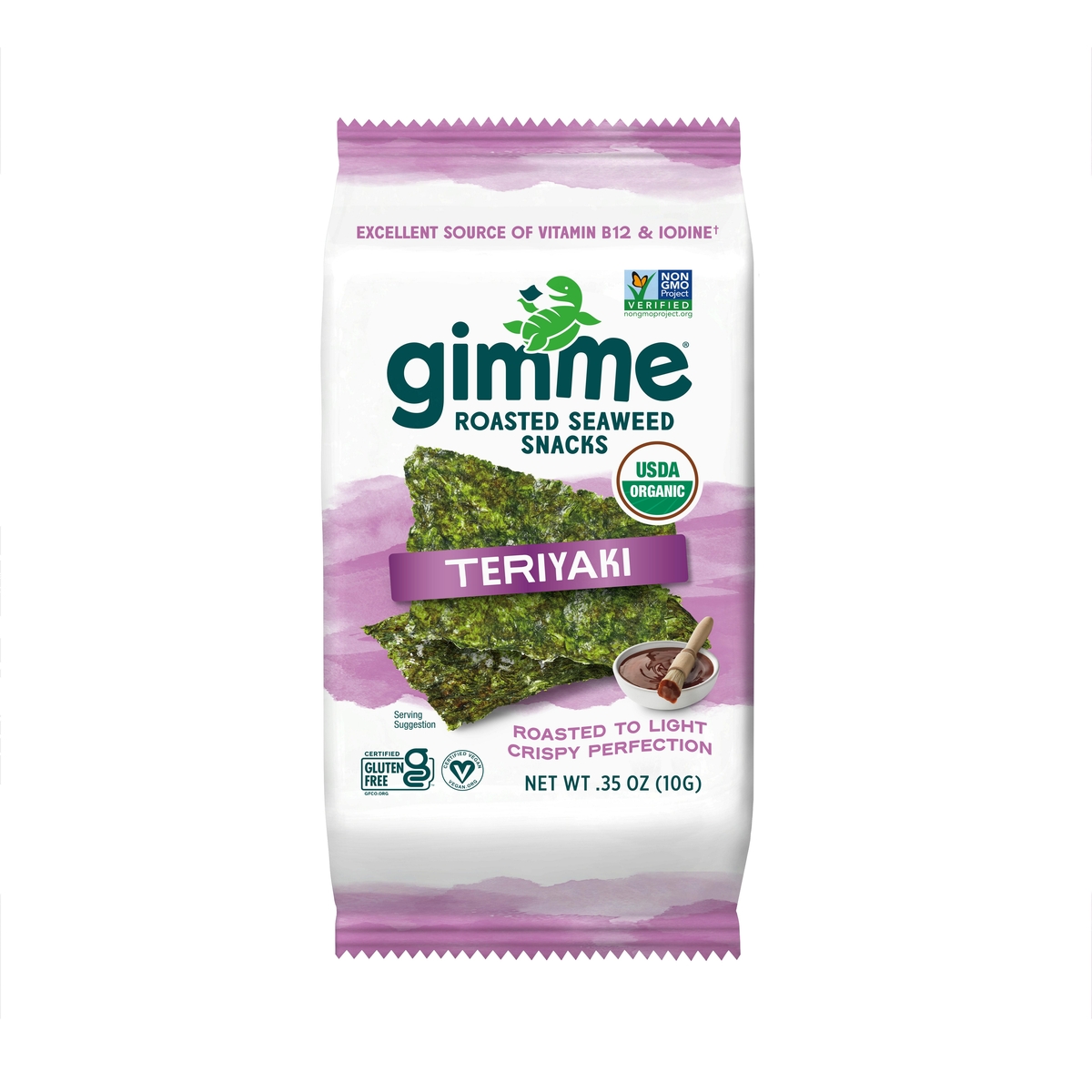 Gimme Grab And Go Roasted Seaweed Snacks : Teriyaki