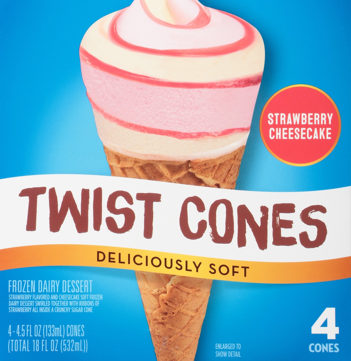 Blue Bunny Twist Cones : Strawberry Cheesecake