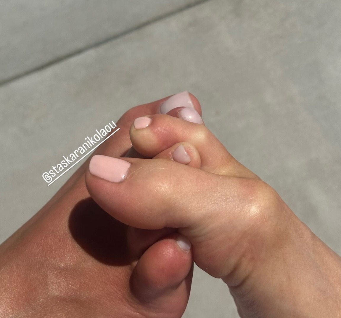 Anastasia Karanikolaou and Kylie Jenner showing their toes