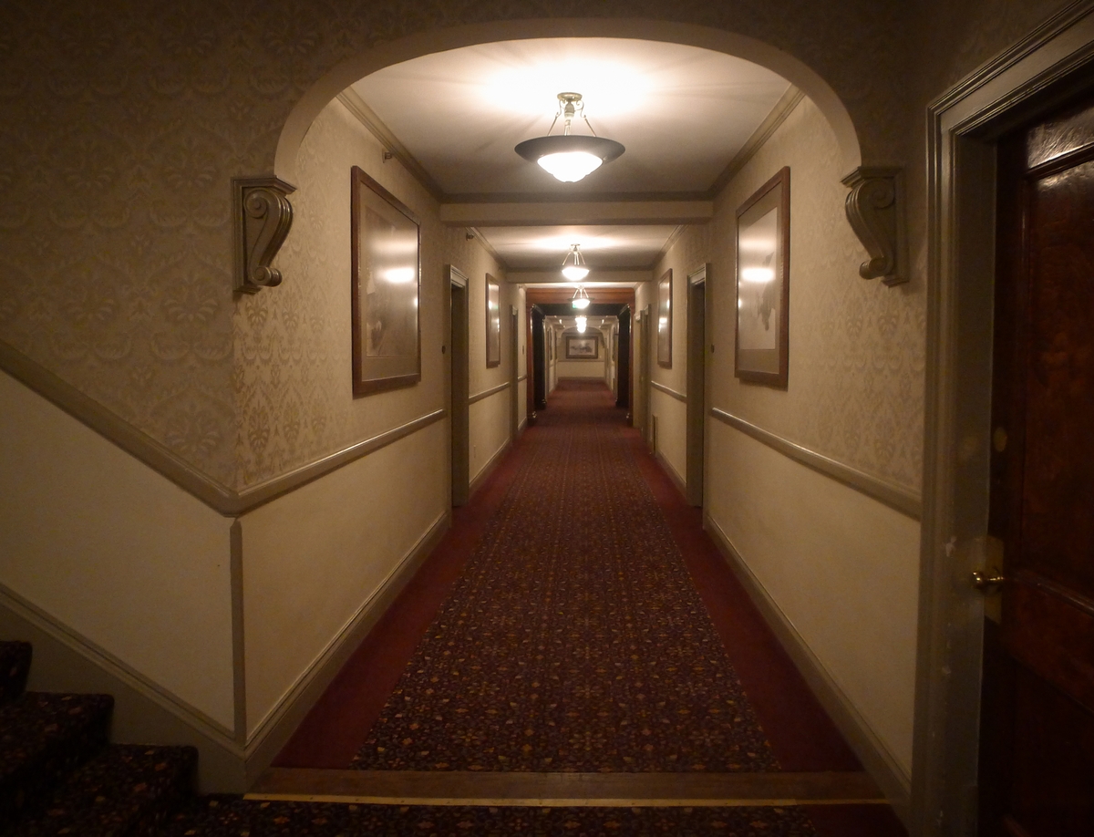 a corridor at The Stanley Hotel in Estes Park