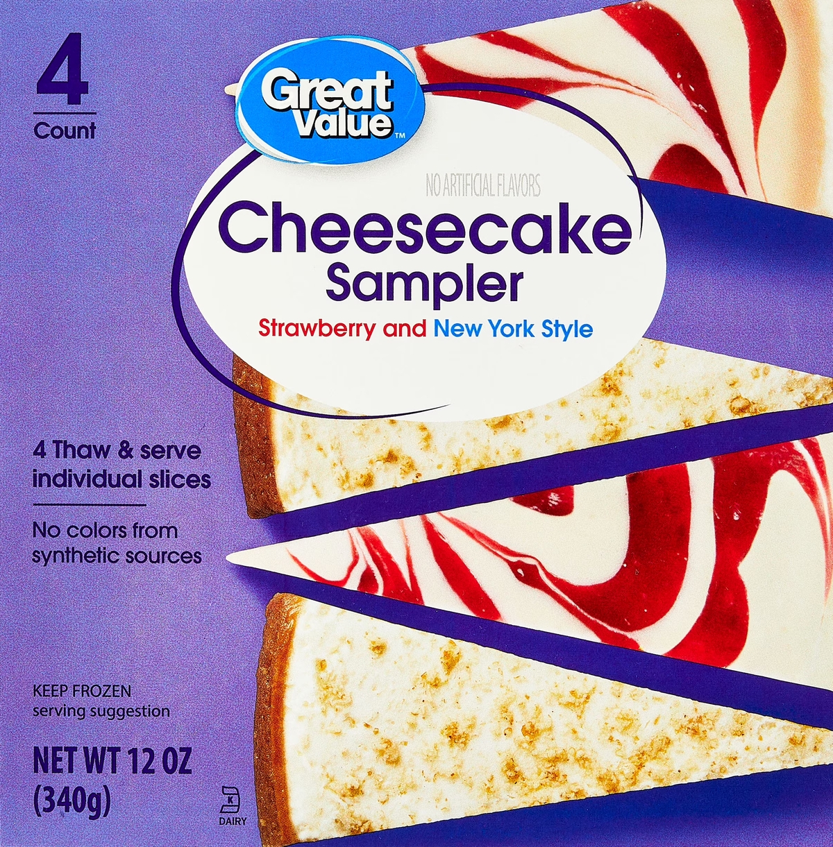 Great Value Cheesecake Sampler : Strawberry And New York Style