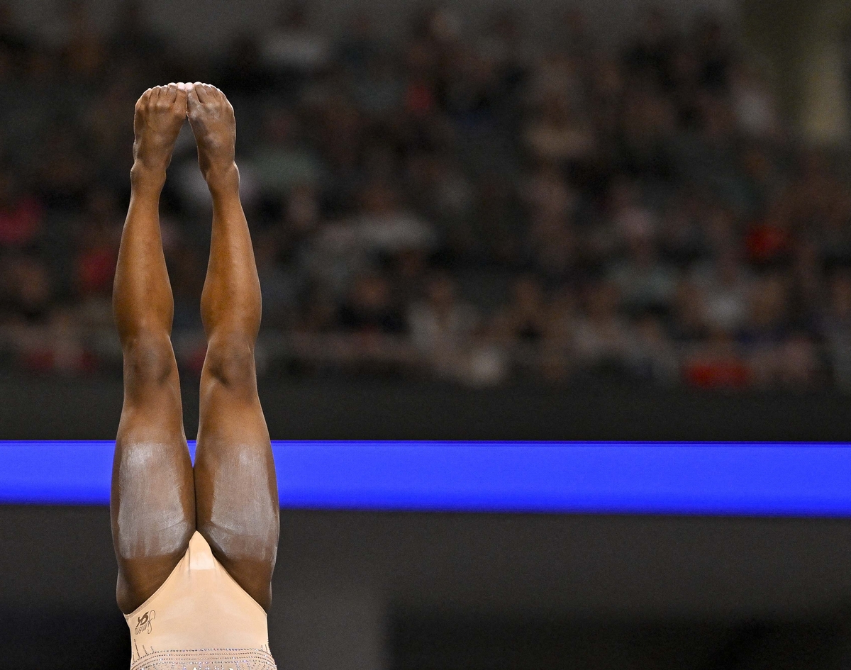Simone Biles showing her legs