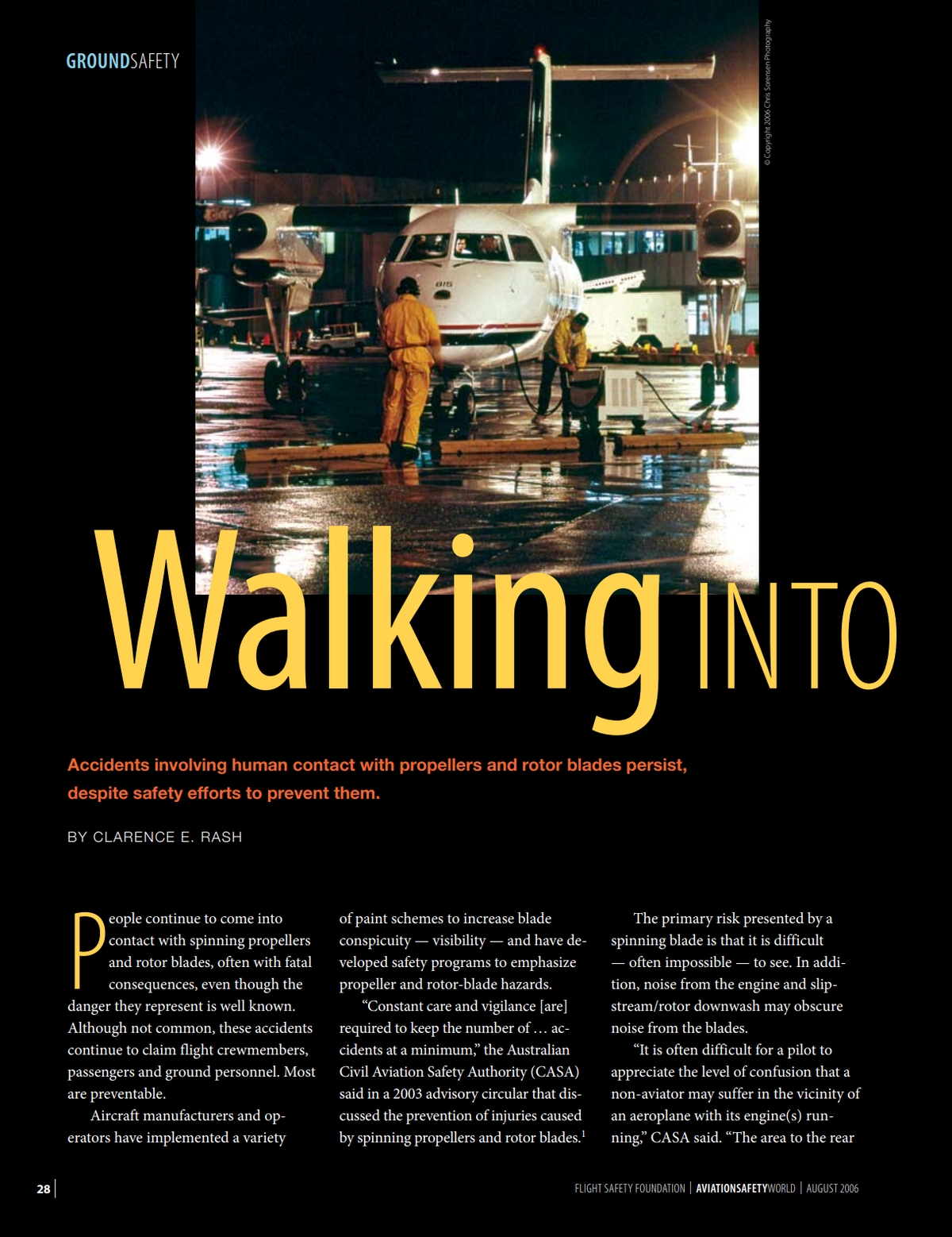 an article from Aviation Safety World : Walking Into Trouble