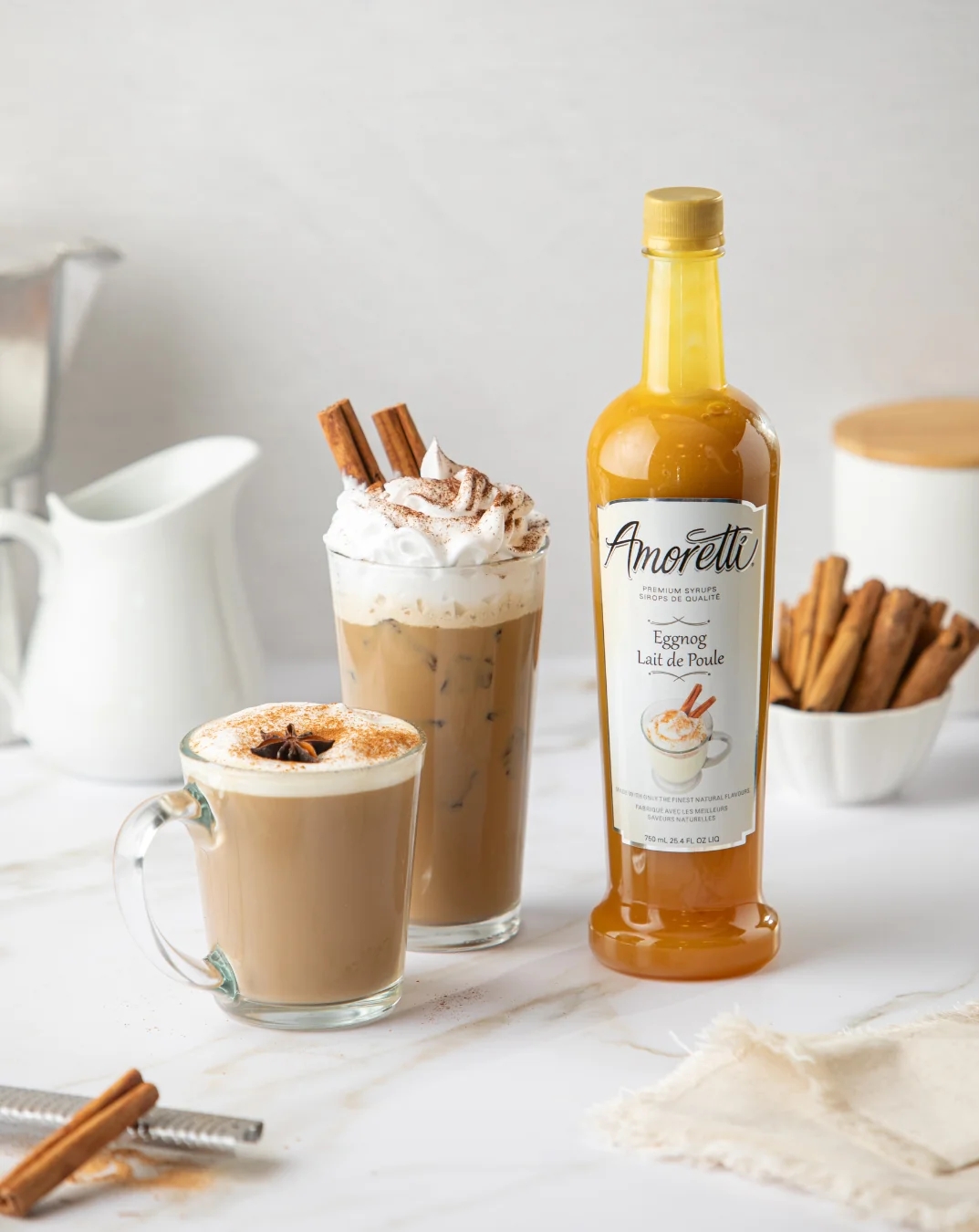 eggnog latte with Amoretti syrup