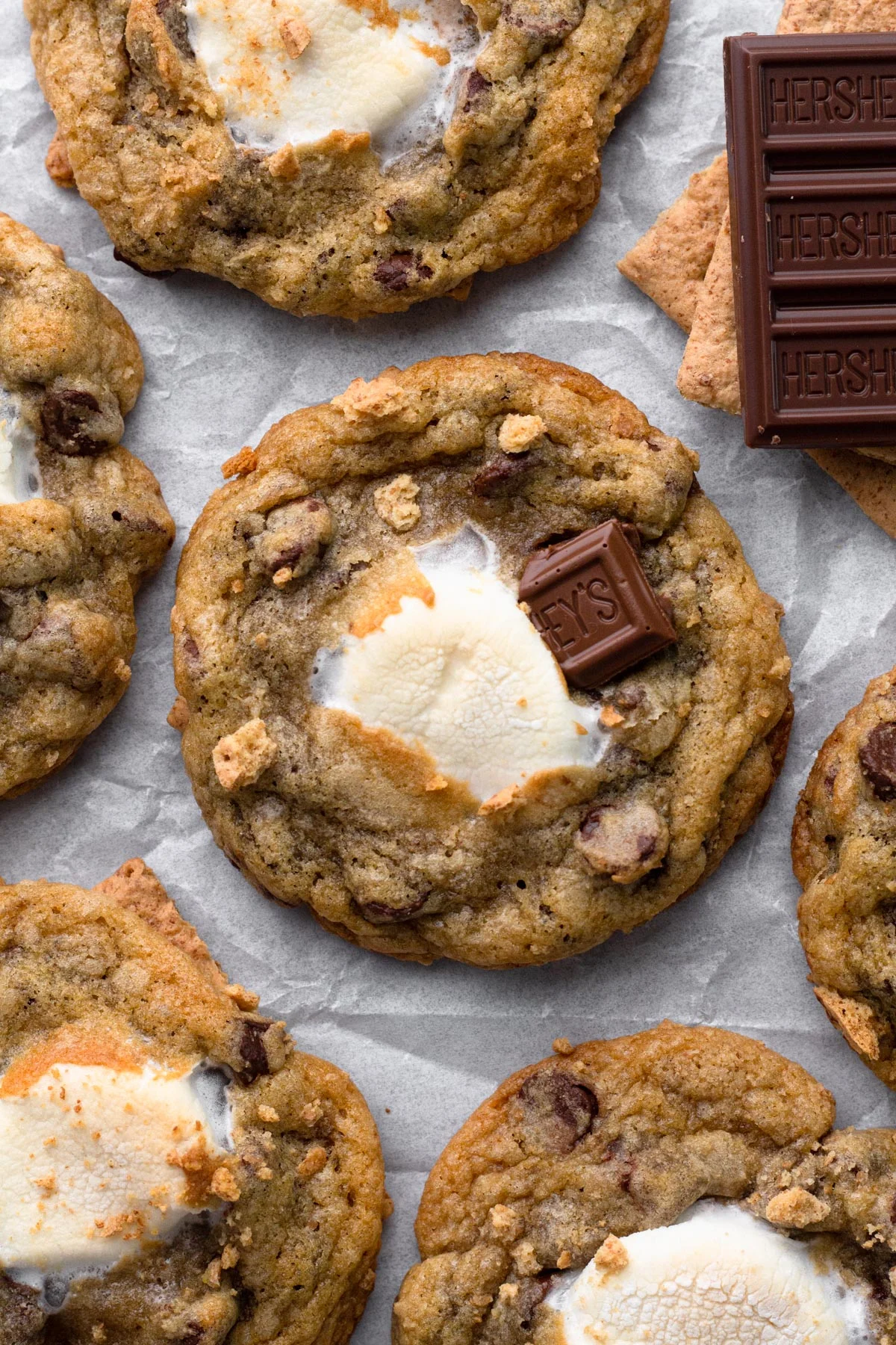 s'mores chocolate chip cookies