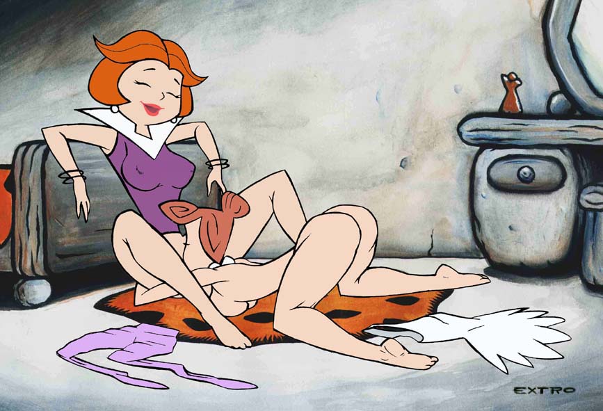 illustration : Wilma Flintstone licking Jane Jetson's pussy