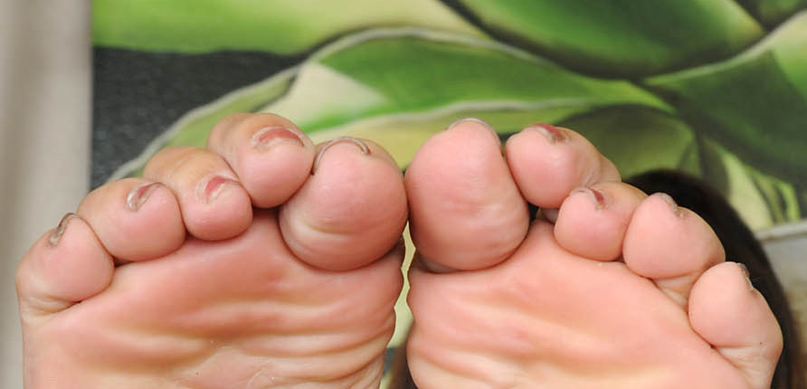 a girl named Bella showing her toes