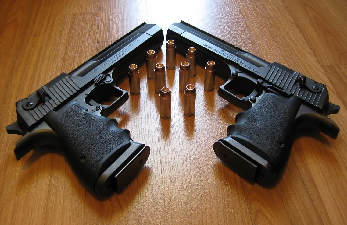 Desert Eagle pistols and bullets