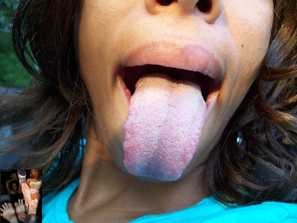 a girl named Anndreia showing her tongue