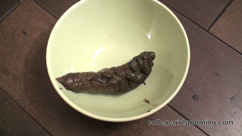 a college girl named Demi pooping in a bowl