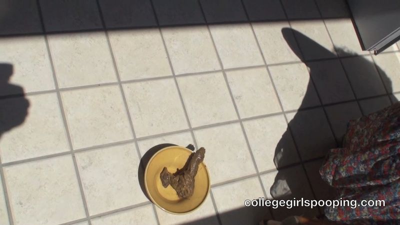 a college girl named Denver pooping in a bowl