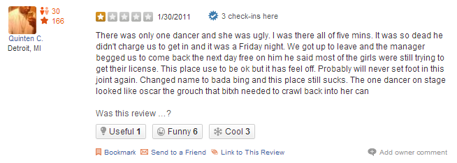 a Yelp review of Atlantis Lounge in Lincoln Park