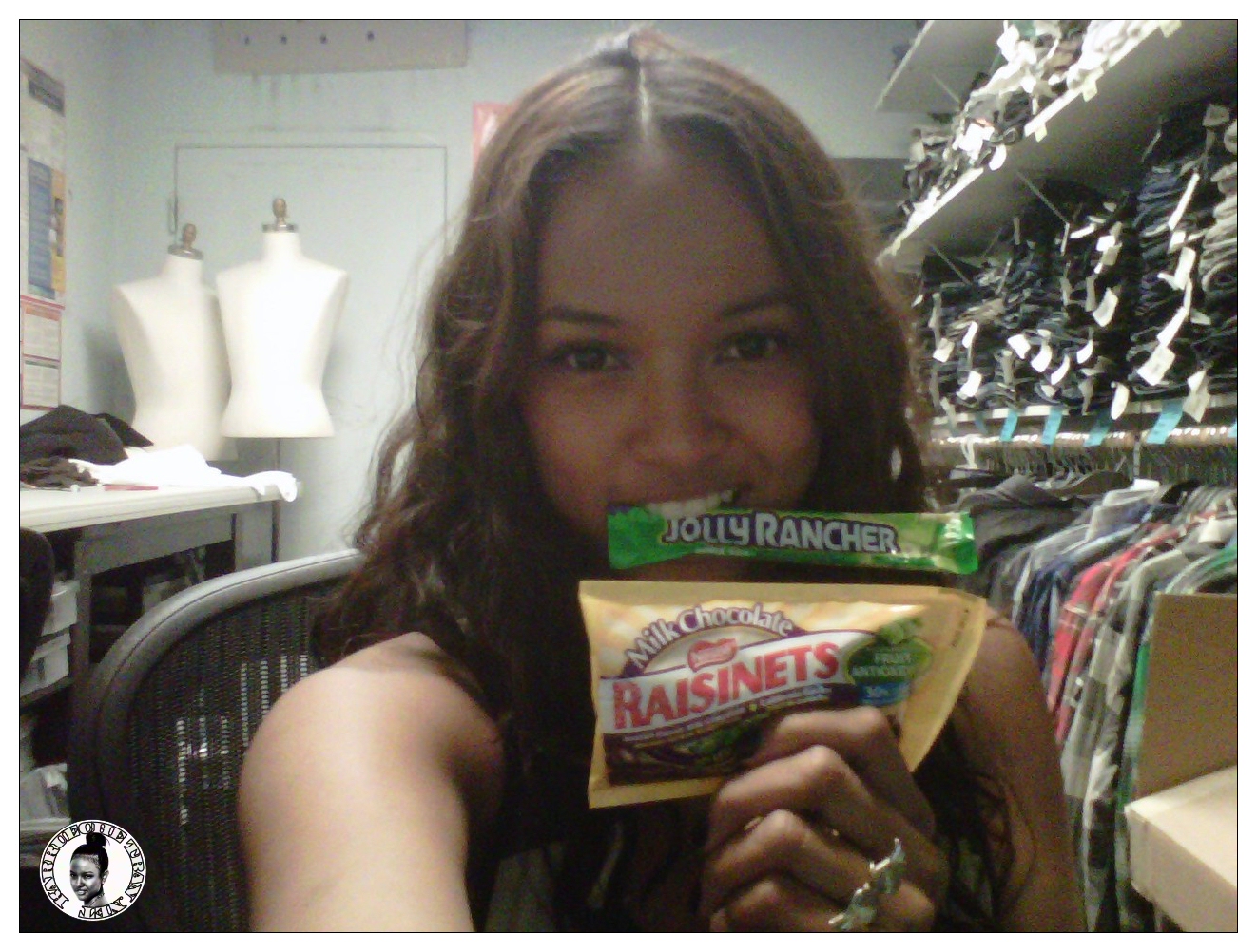 Karrueche Tran posing with candy