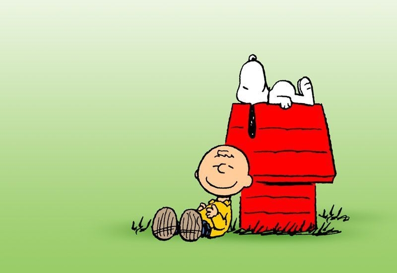 illustration : Charlie Brown and Snoopy taking a nap