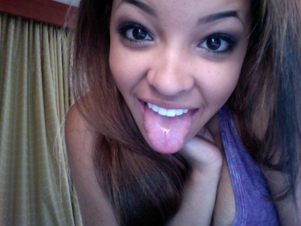 Tinashe showing her tongue