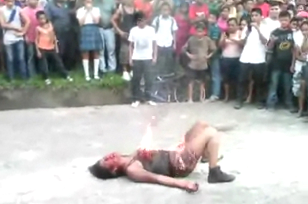 a girl named Bedelyn being set on fire