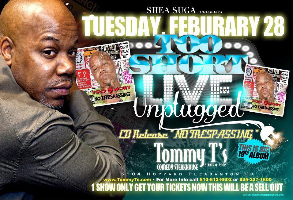 Too Short Live Unplugged at Tommy T's Comedy Steakhouse in Pleasanton