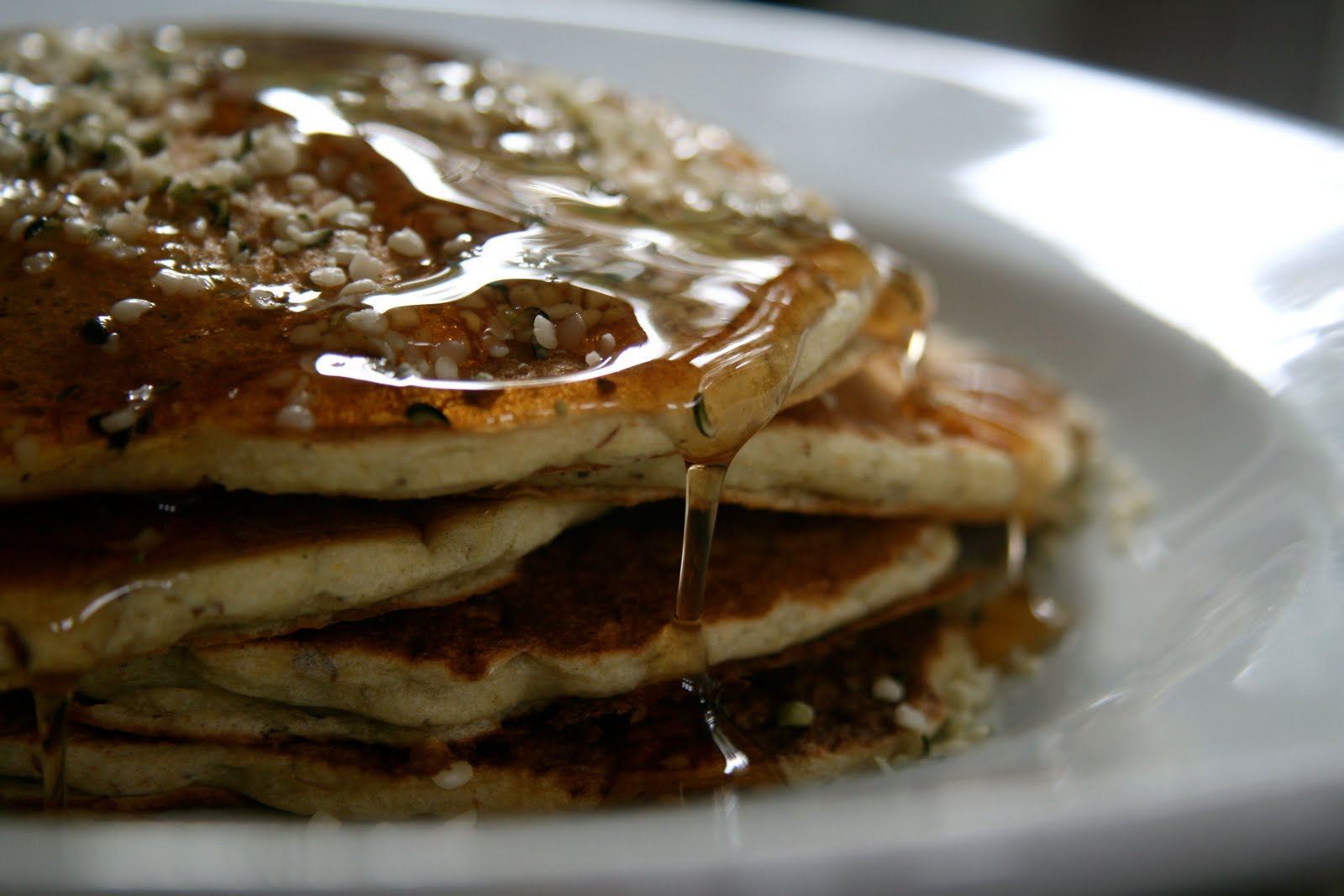 banana bread pancakes with syrup