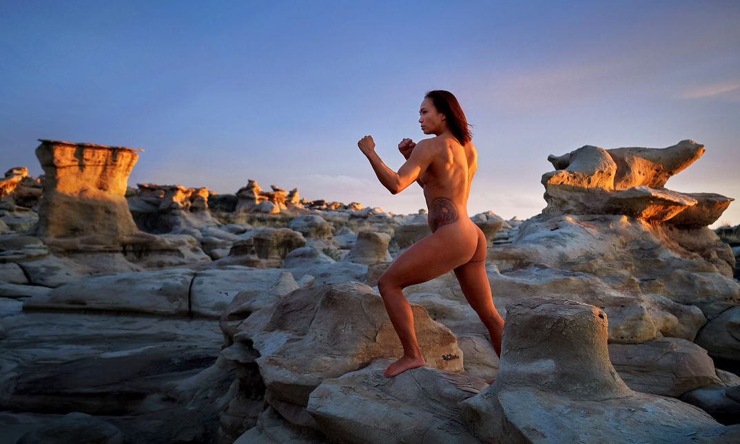Michelle Waterson posing nude for ESPN