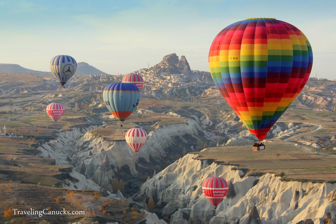 hot air balloons in Cappadocia