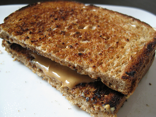a toasted peanut butter sandwich